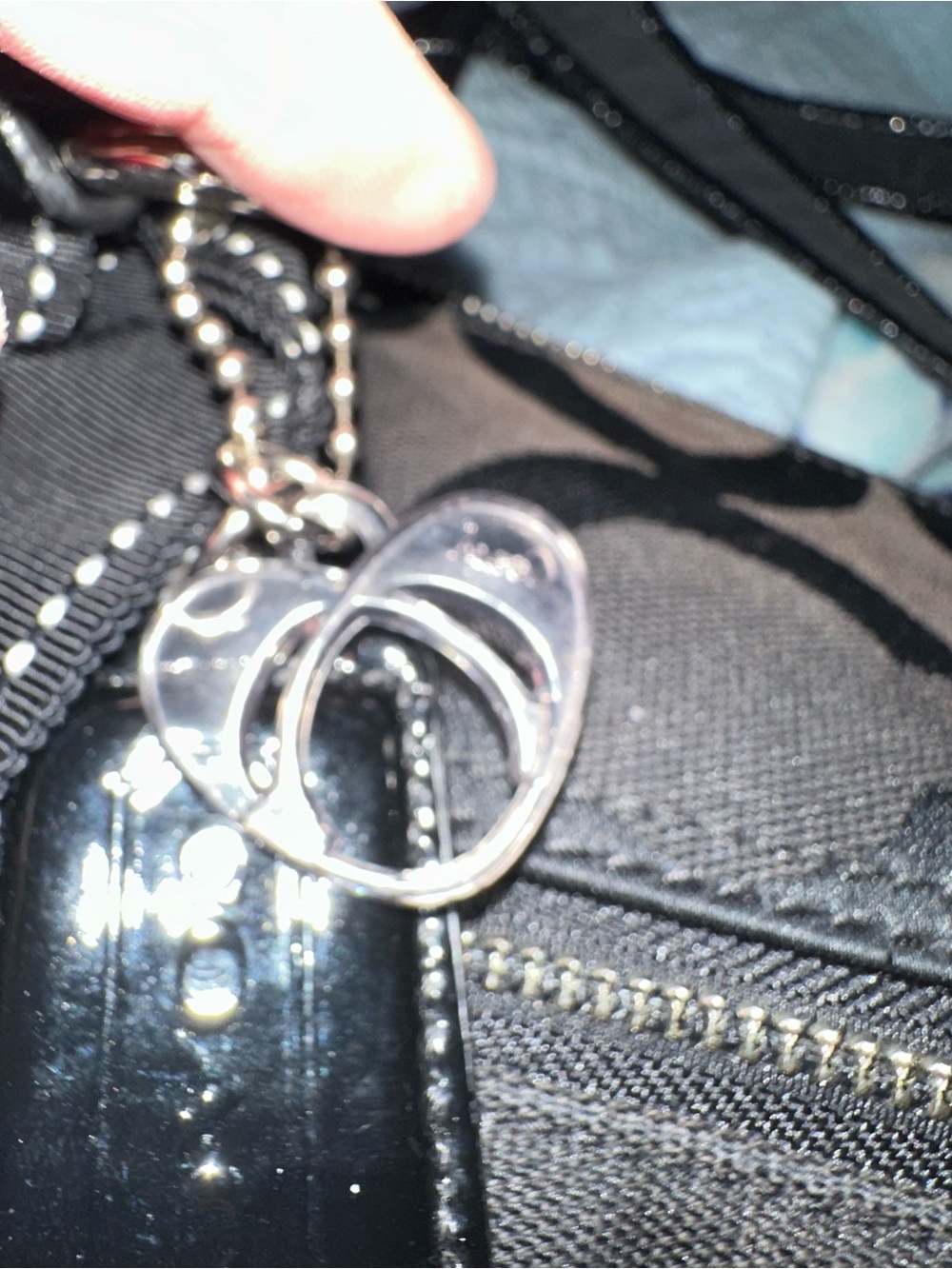 Coach Black Signature Glam 'C' Tote with Front Zip Pocket and hangtags - Picture 5 of 8